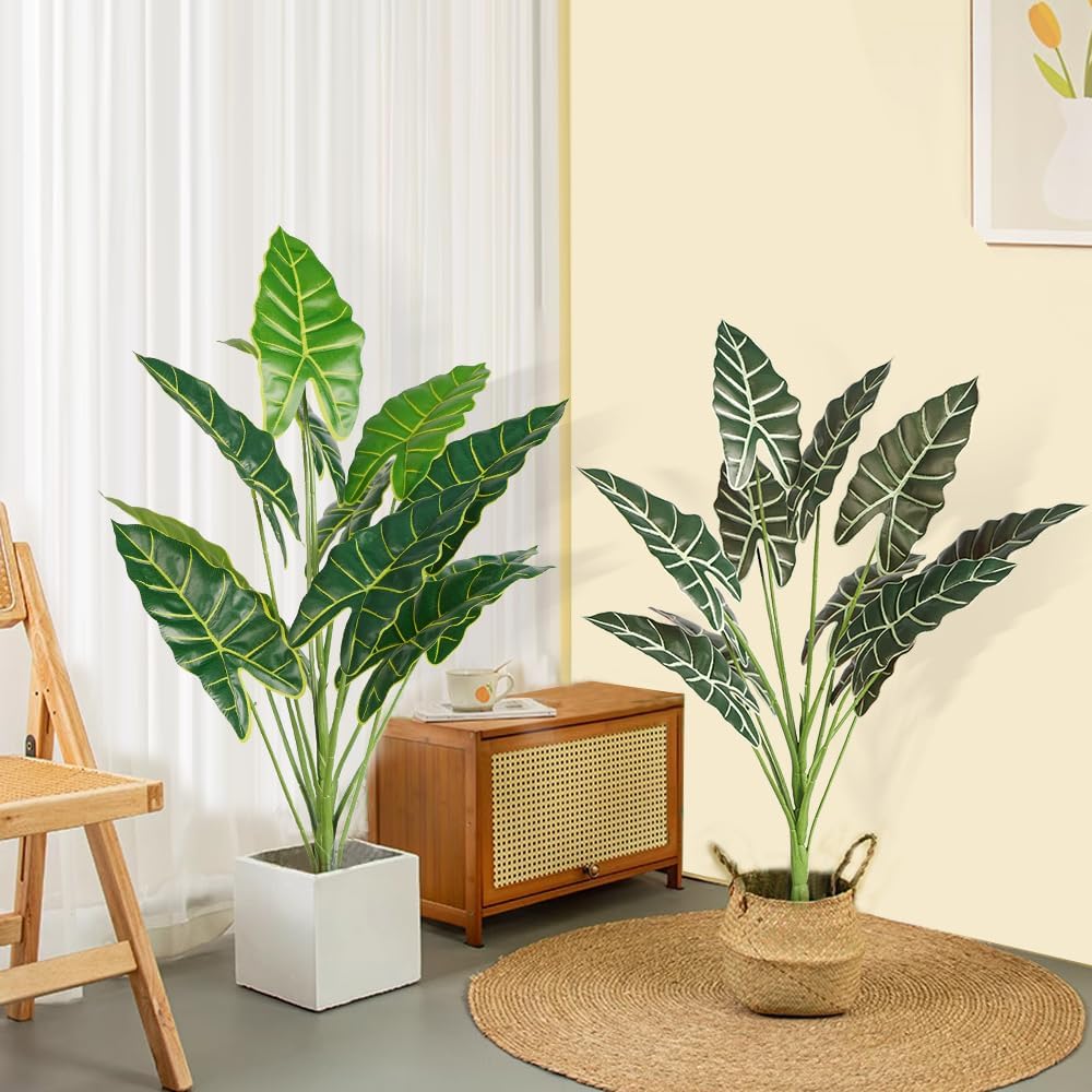MelorcaGuilla 2PCS 30 Inch Fake Taro Plants