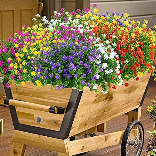 10 Bundles Artificial Flowers for Outdoor Decor