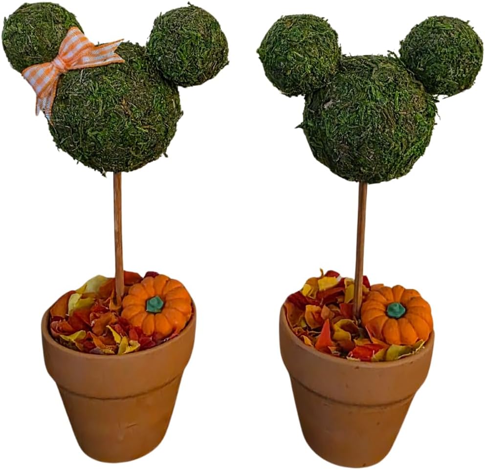 Minnie And Mickey Seasonal Topiary Set 6 Inch