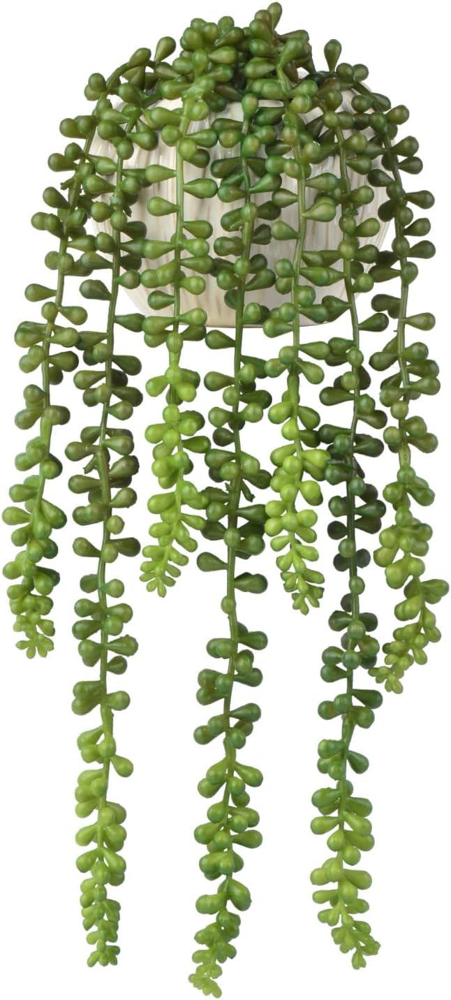 Hisow Artificial String of Pearls with Ceramic Pot