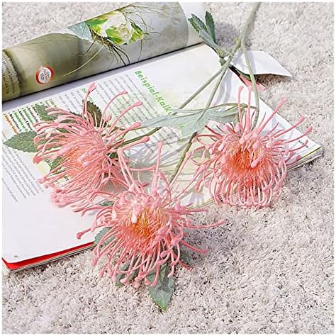 Flocked Artificial Flowers with Pots in Grey and Gold