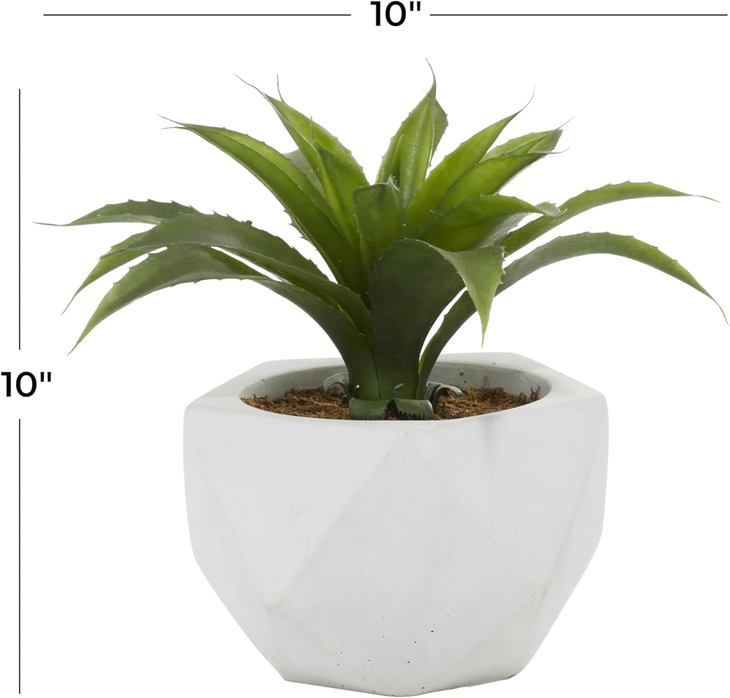 Deco 79 Artificial Agave Plant with White Ceramic Pot