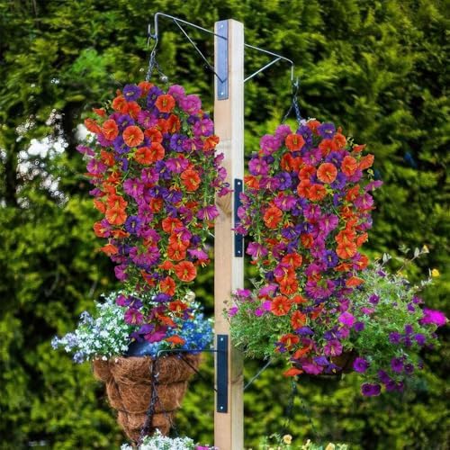 3 Pcs Artificial Hanging Flowers for Outdoor Decor