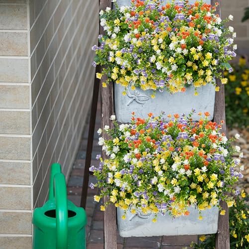 20 Bundle Artificial Flowers Set for Outdoor and Indoor