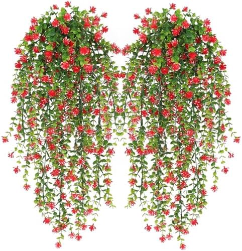 WEISPARK Artificial Hanging Flowers 4pcs Garland