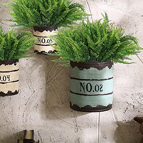 RECUTMS Artificial Boston Fern 6 Bundles UV Resistant Fake Plants