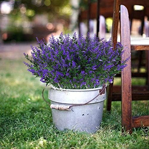 ArtBloom 8 Bundle Artificial Lavender Flowers UV Resistant