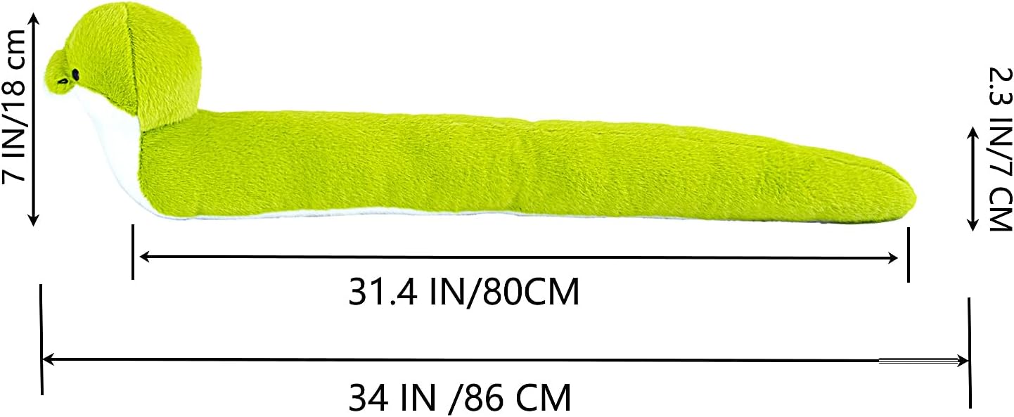 34 Inch Heavy Duty Green Snake Draft Stopper for Door Window