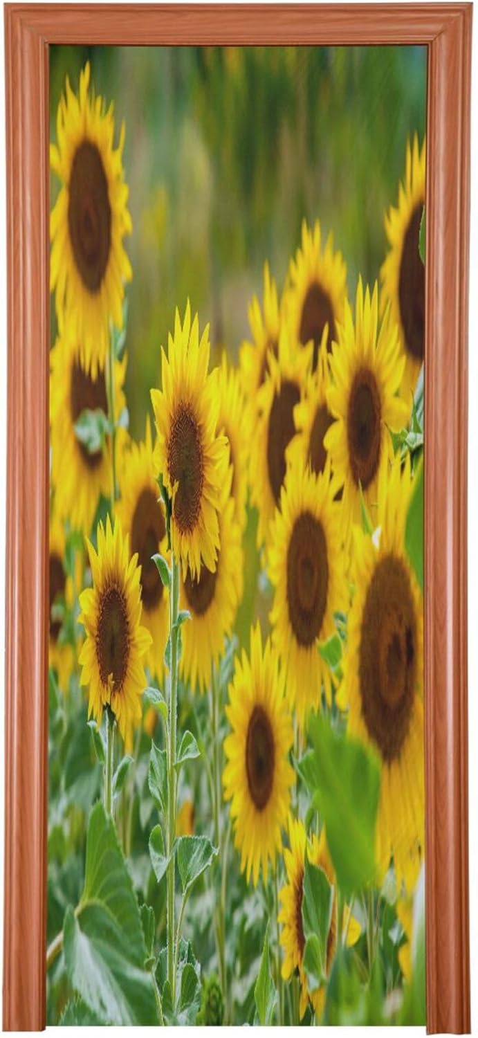 Susiyo Sunflower Halloween Door Cover 32x79 In