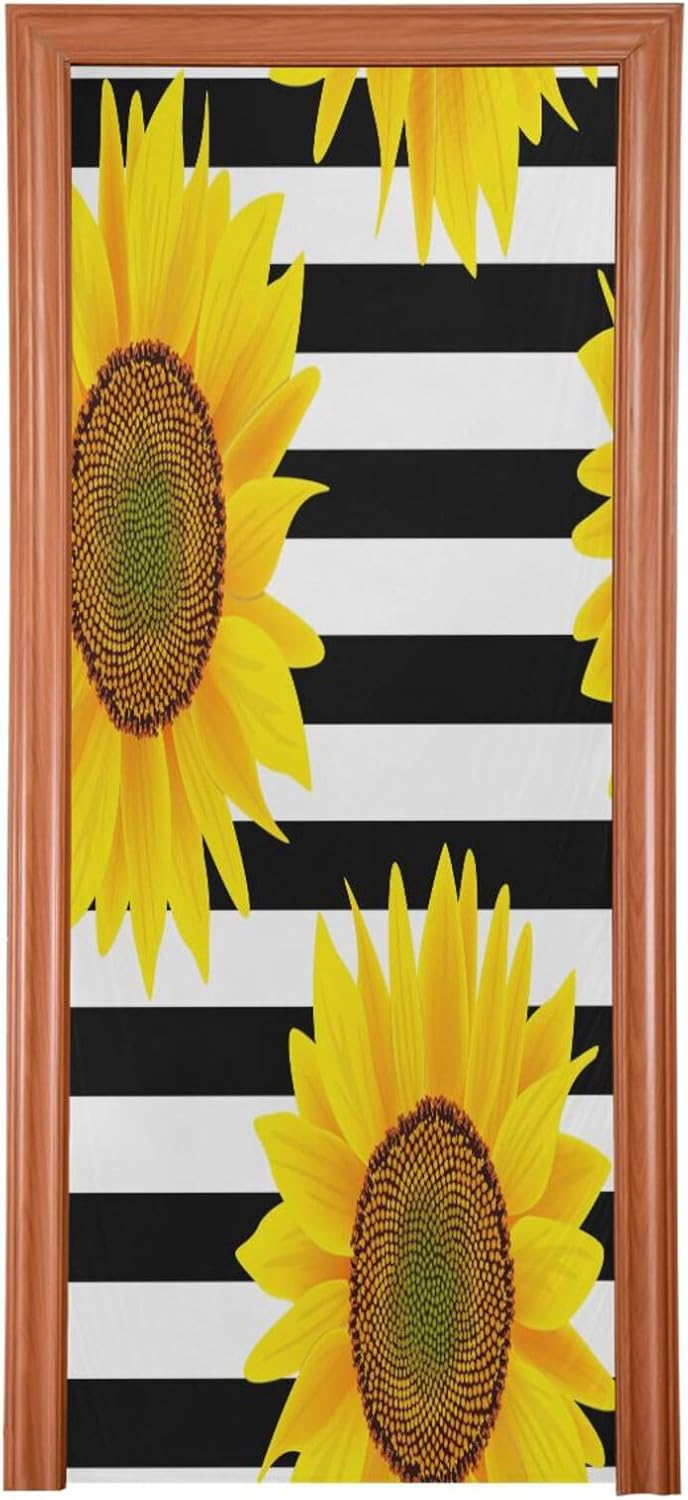Susiyo Sunflowers Halloween Door Cover 32x79 In