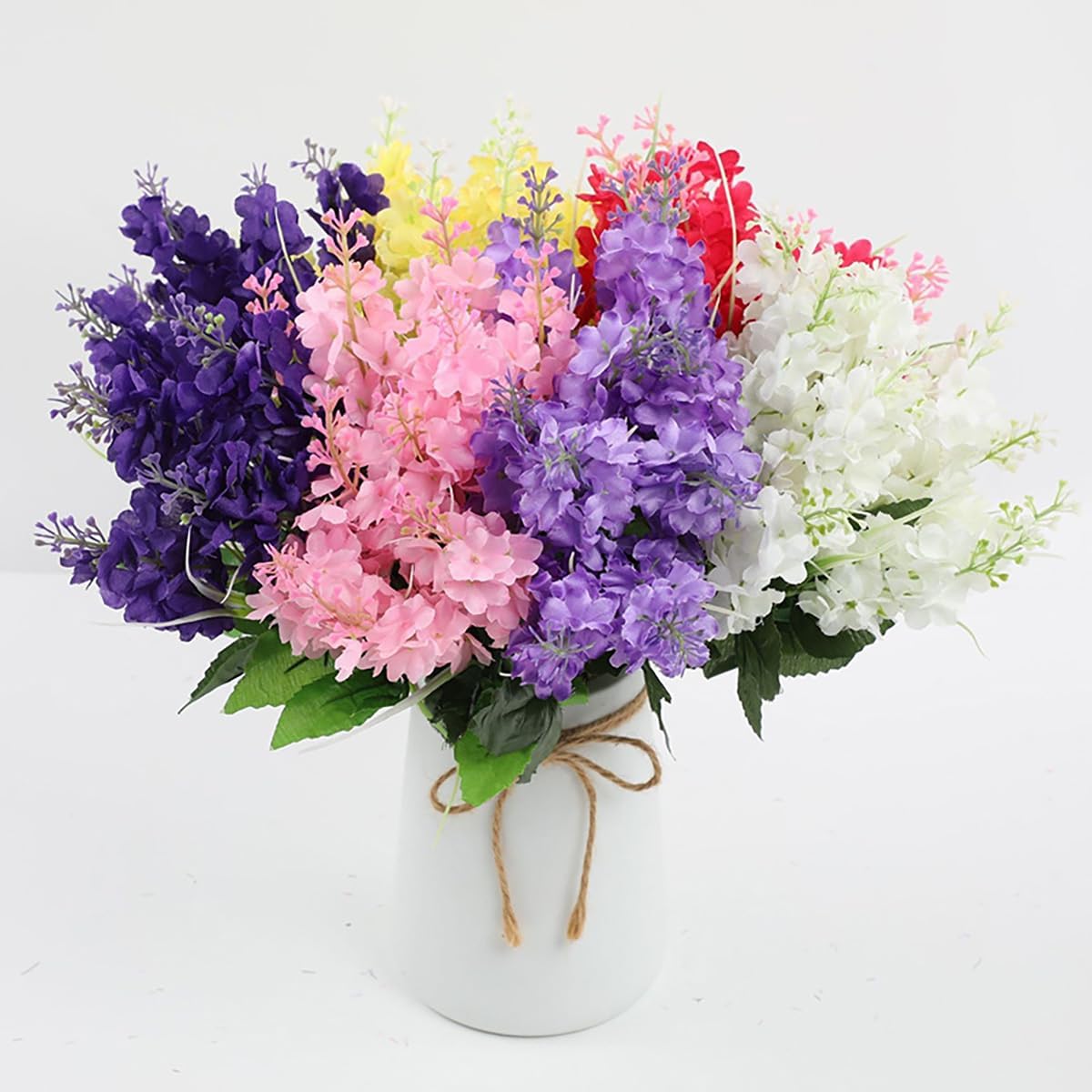 6Pcs Artificial Pink Wisteria Flowers with 137 Inch Stems