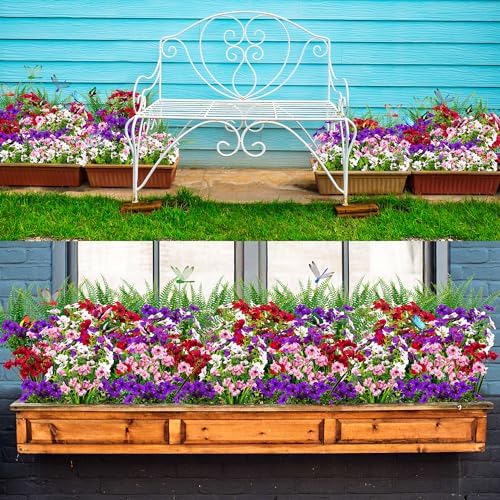Winrain 30PCS Artificial Flowers Plants Outdoor Decor