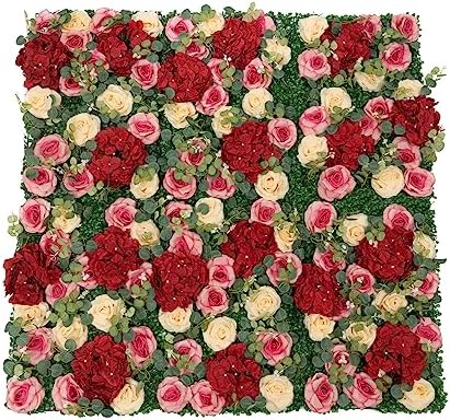 DNYSYSJ Flower Wall 12PCS Artificial Flowers Decor Panel