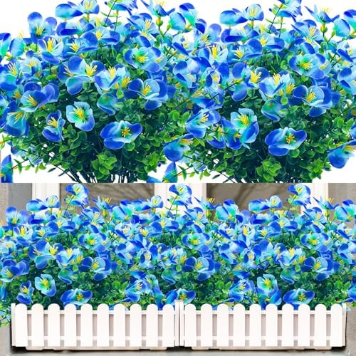 NOV FIRE Artificial Flowers for Outdoor Decor Blue