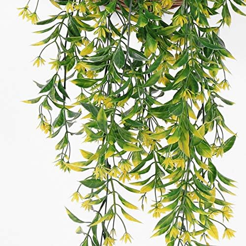 Yellow Artificial Hanging Vine Flowers Decor 4 Pack