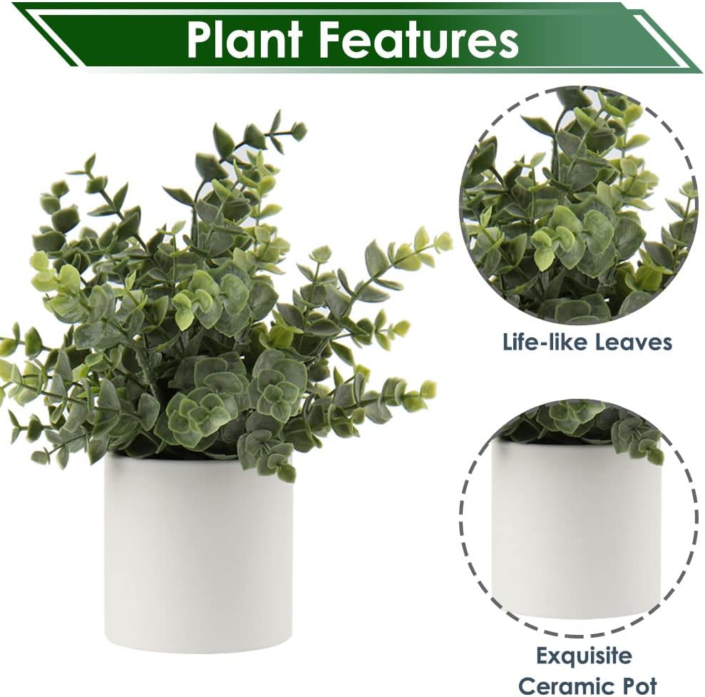 Briful Mini Fake Plants Set of 3 Artificial Greenery