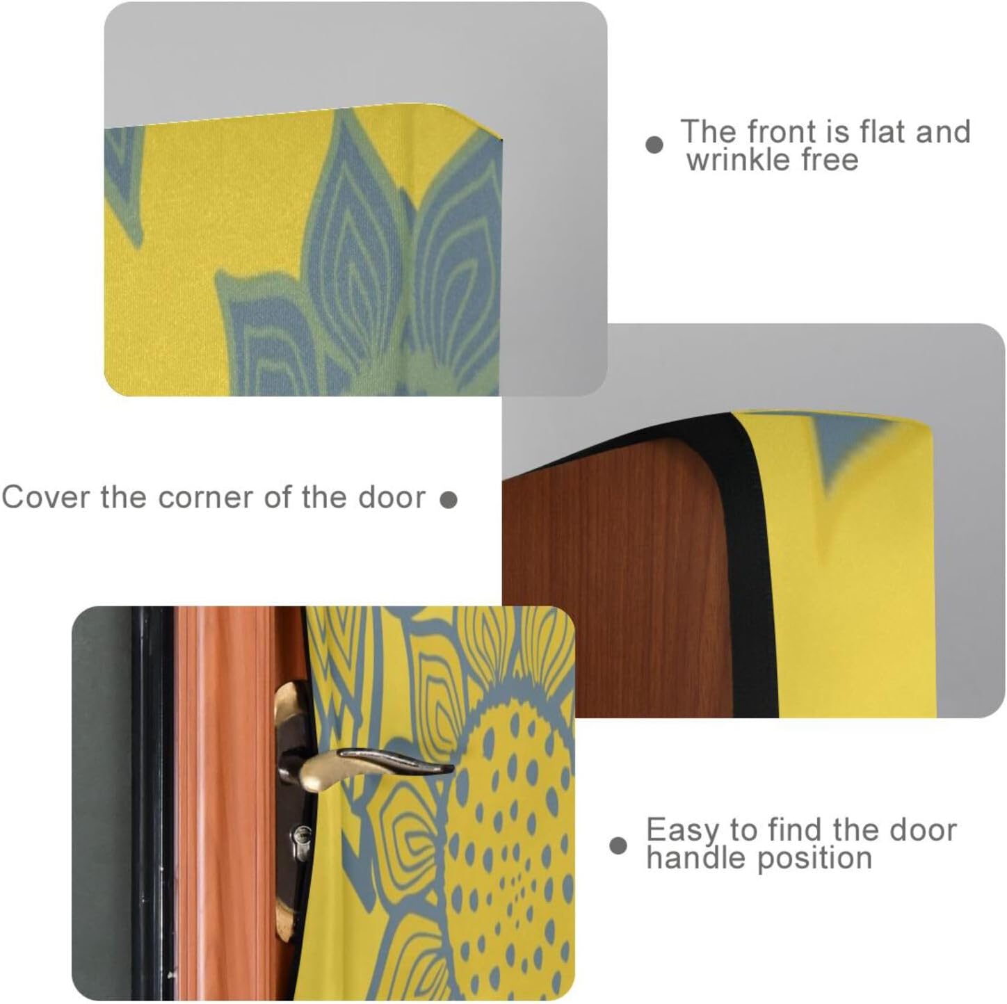 Susiyo Yellow Flower Halloween Door Cover Stretch Fabric