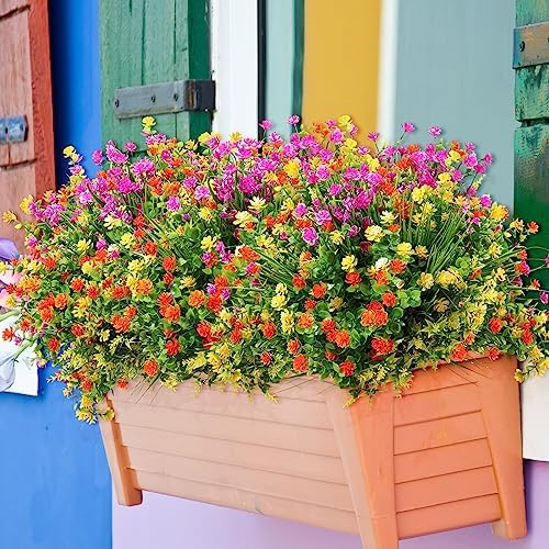 Tigeen 36 Bundle Artificial Flowers for Outdoor Decor