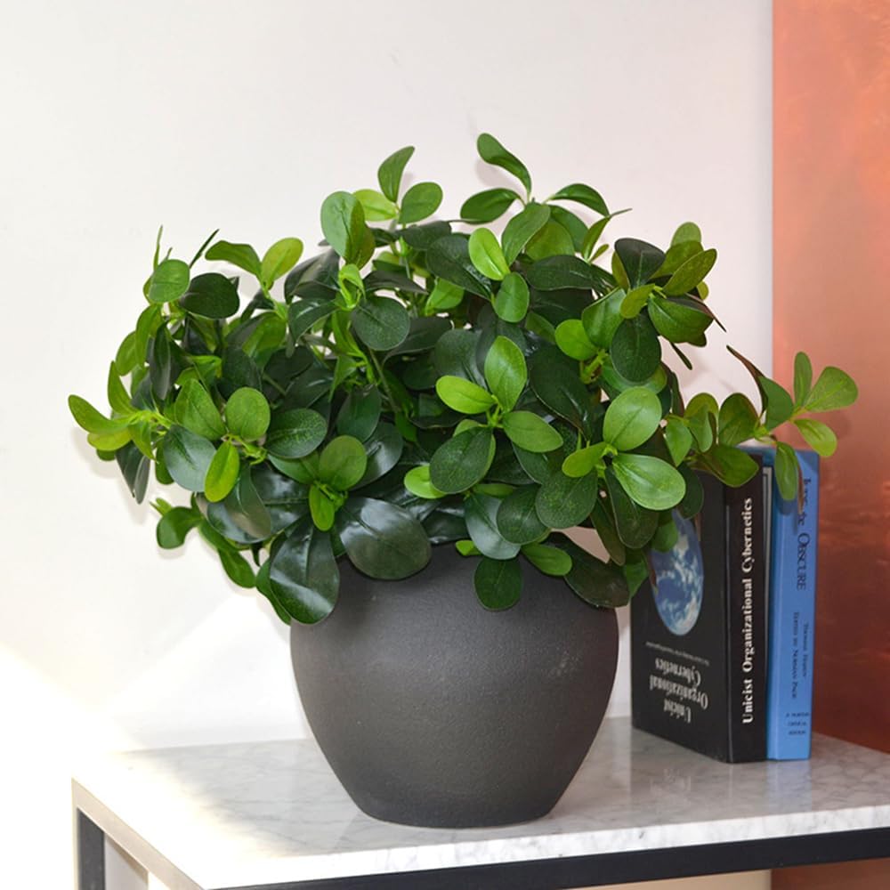 3PCS Artificial Green Baby Schefflera Bushes 157 Inch Real Touch Faux Plants