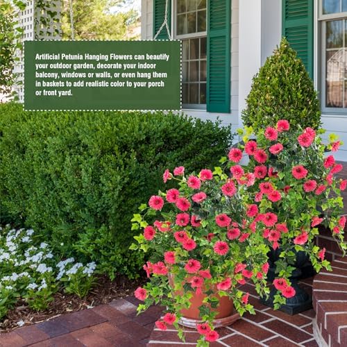 Artificial Petunia Hanging Flower Red 295 Inch