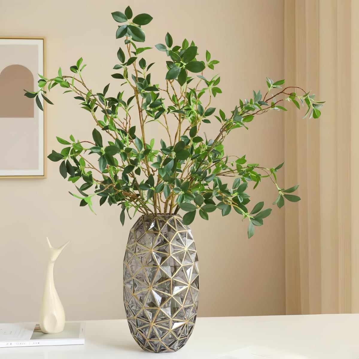 3PCS Artificial Ficus Plant Branches 433 Inch Vase Decor