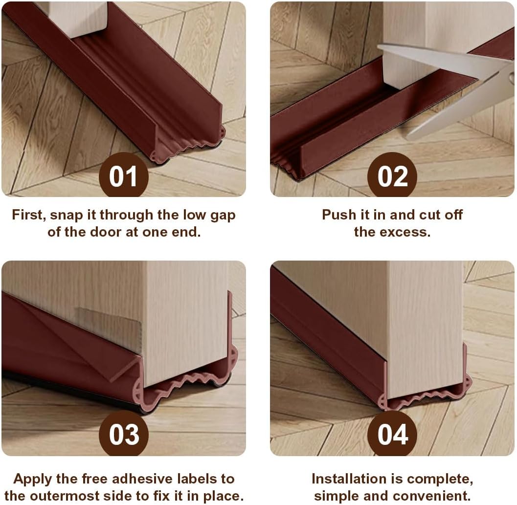 Door Bottom Seal Wind Noise Barrier 38 Inch Adjustable