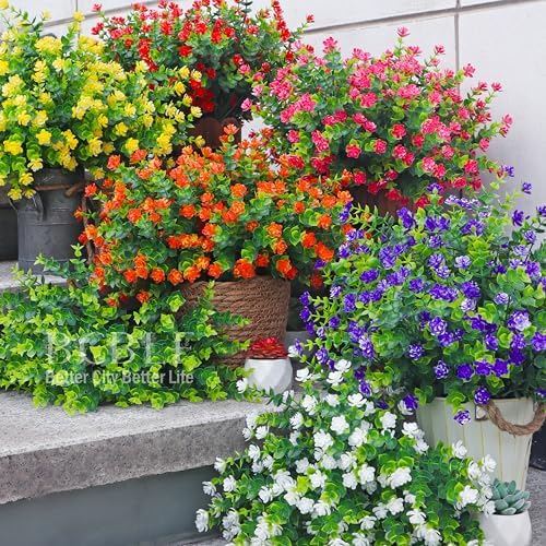 12 Bundle Artificial Flowers for Outdoor Use