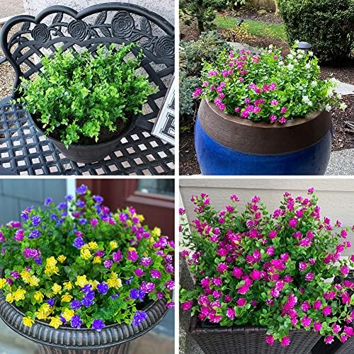 8 Bundles Artificial Boxwood Stems Faux Plants for Home Garden Office Wedding