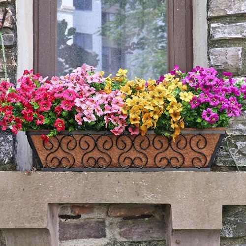 Kingsboomy 16 Bundle Artificial Flowers for Outdoor Decor