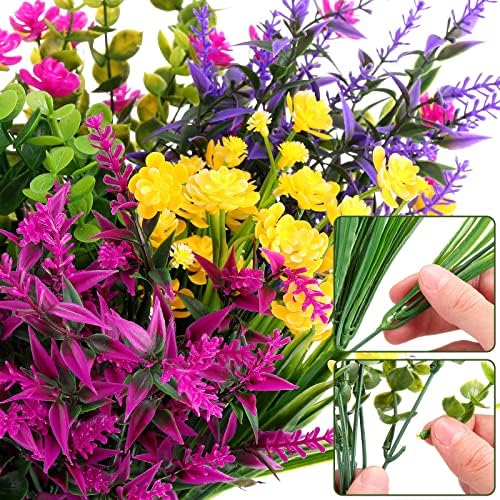 Hoteam 24 Bundle Artificial Flowers for Decor