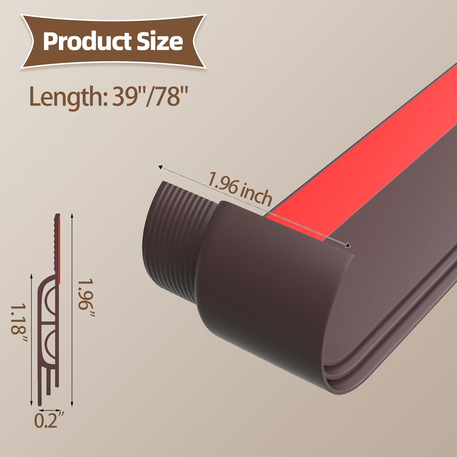 Vannesse 78 Inch Door Draft Stopper Seal