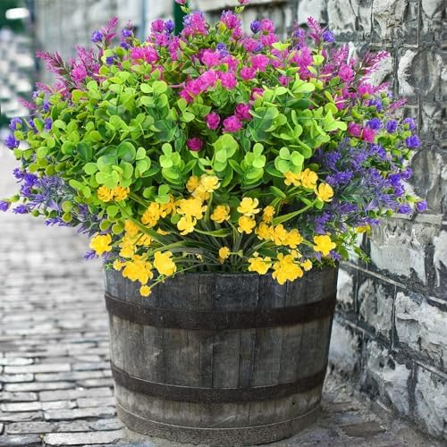 12 Bundle Artificial Flowers for Outdoor Decoration