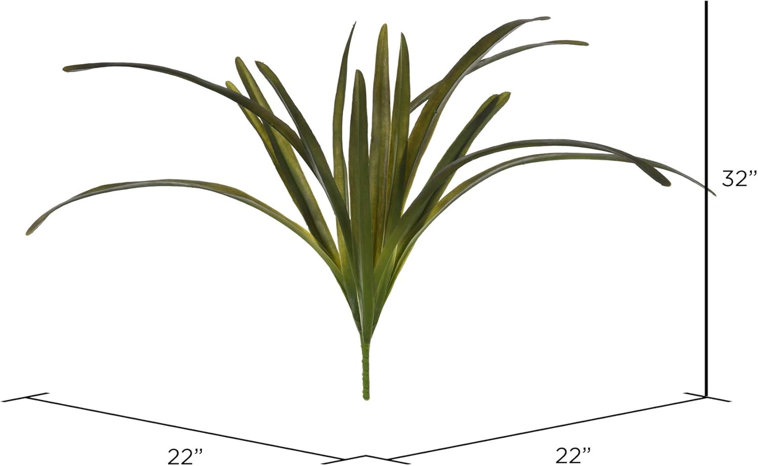 Vickerman Artificial Green Orchid Leaves Bush 32 Inch