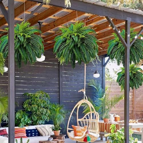 DACHUI 48 Inch Artificial Boston Fern Bush 88 Branches