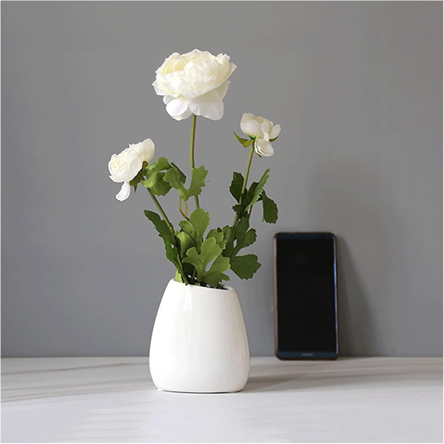 1181inch Silk Rose Artificial Flower Arrangement in Ceramic Vase