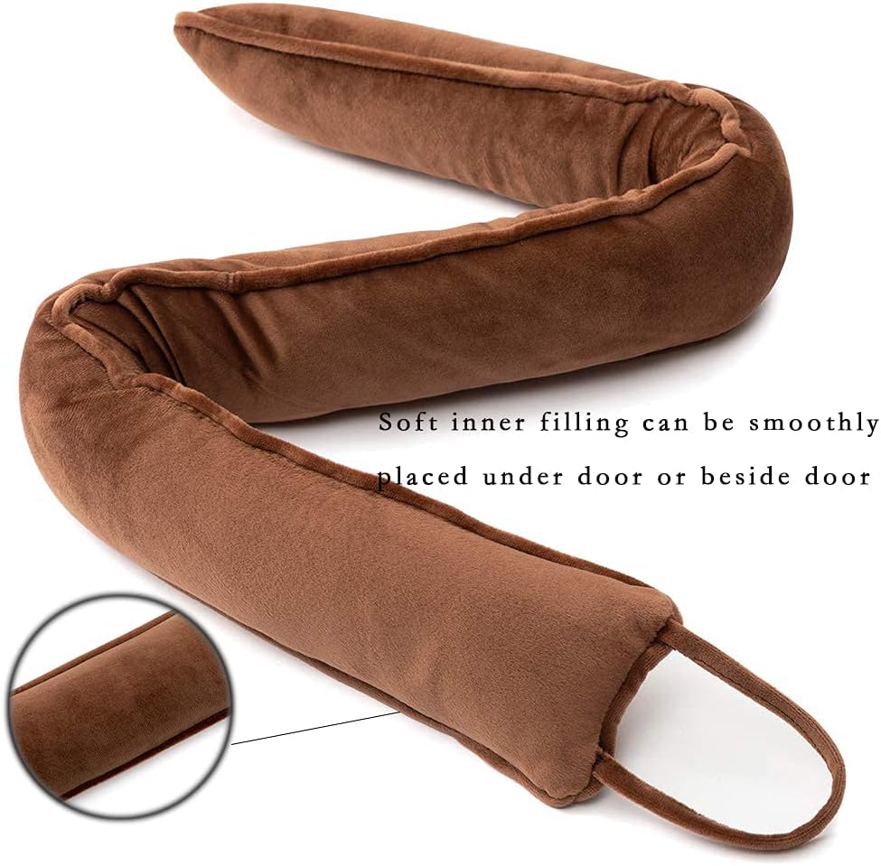 DreamQuil Under Door Snake Draft Stopper 36 Inch Brown