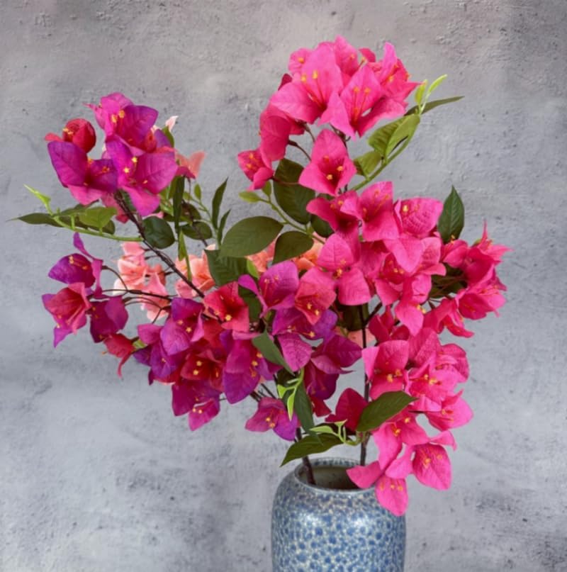 3 Piece Bougainvillea Artificial Flowers with Stems Magenta