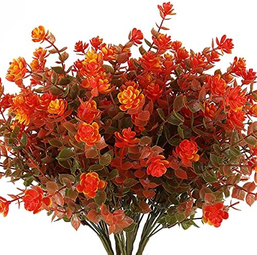 RECUTMS Artificial Fall Flowers 8 Bundles with Maple Garland