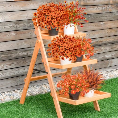 Uieke 36PCS Artificial Mums Fall Decor for Outdoor