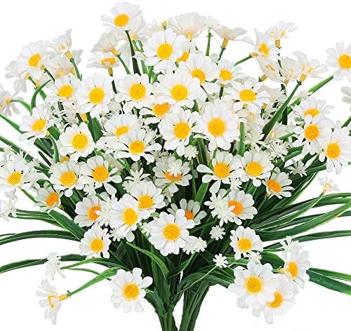 8 Bundles Artificial Daisies Flowers for Outdoor Decor