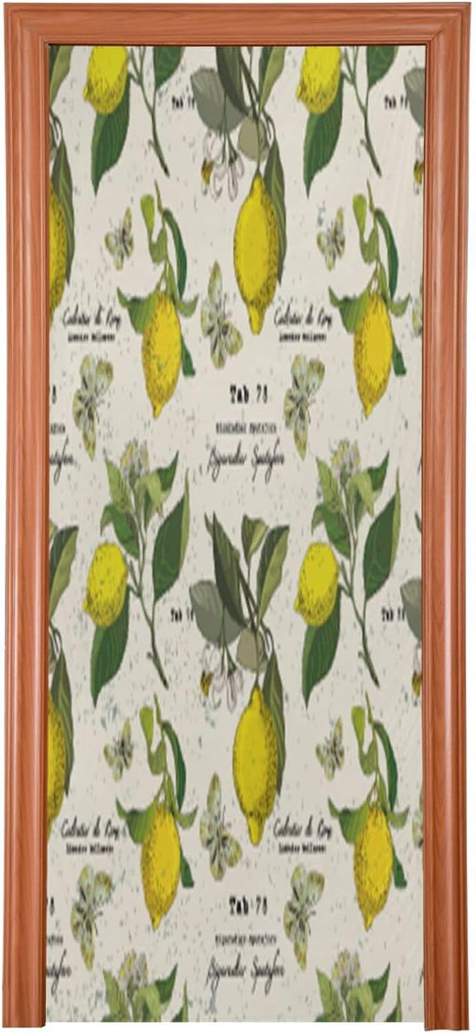 Susiyo Flower Leaves Lemon Halloween Door Cover