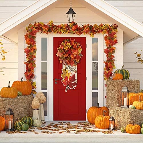 RECUTMS Artificial Fall Flowers 8 Bundles with Maple Garland