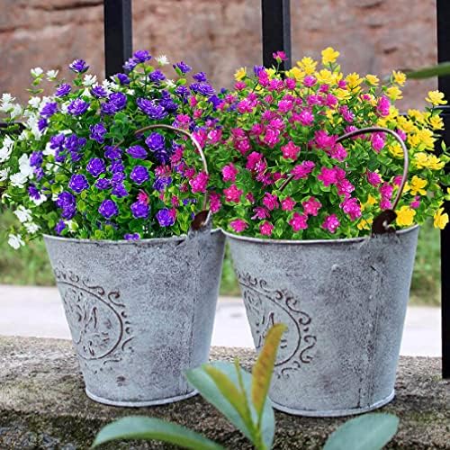 16 Bundle Artificial Flowers Lifelike UV Resistant Decor Set