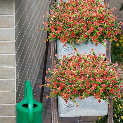 NETAP 20 Bundle UV Resistant Artificial Flowers Set Red