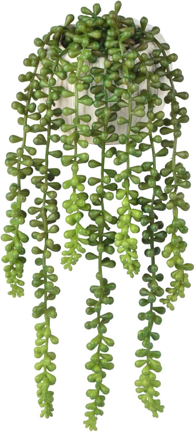Hisow Artificial String of Pearls with Ceramic Pot