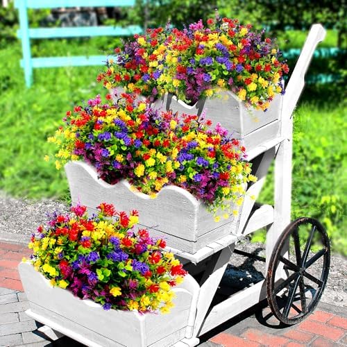 24 Bundles Artificial Flowers for Outdoor Decor 1