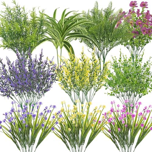 25PCS UV Resistant Artificial Plants for Outdoor Decor