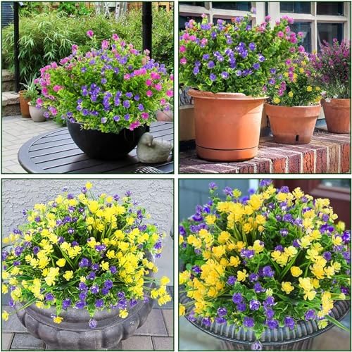 12 Bundle Artificial Flowers for Outdoor Decoration