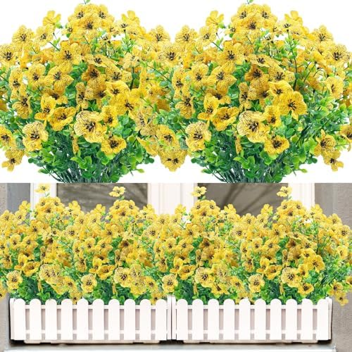 NOV FIRE Outdoor Artificial Flowers 8 Bundles