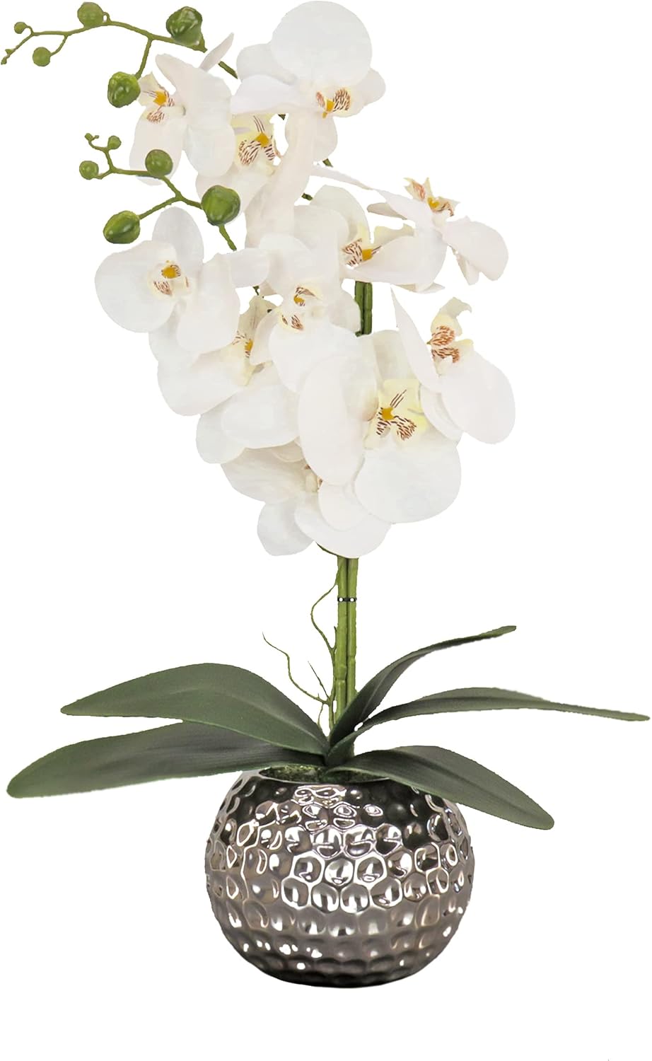 National Tree Company Artificial Orchid Bouquet with Metal Pot